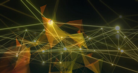 Image of network of connections over black background