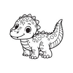 Baby dinosaur coloring page for children