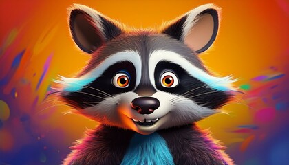 Fototapeta premium Lustiger Waschbär