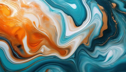 Vibrant Color Splash Abstract Liquid Background Enhanced by Marble Wave Texture Illustration,...