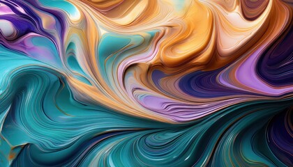 Vibrant Abstract Illustration Colorful Liquid Swirls on Marble Wave Texture Backdrop A Modern...