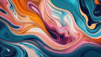 Vibrant Abstract Liquid Artwork Stylish Marble Wave Texture Illustration with Bold Colors and Modern Aesthetic, Perfect for Digital Design, Graphic Art, or Web Background