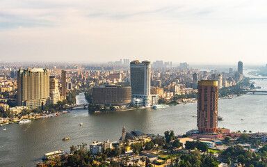 Cityscape of Cairo city. Aerial view