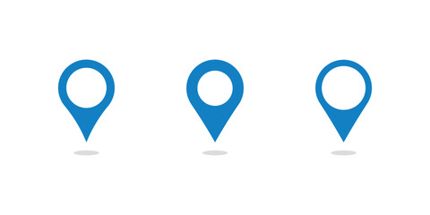 Set of map pin location icons. Modern map markers. Vector illustration on a white background.