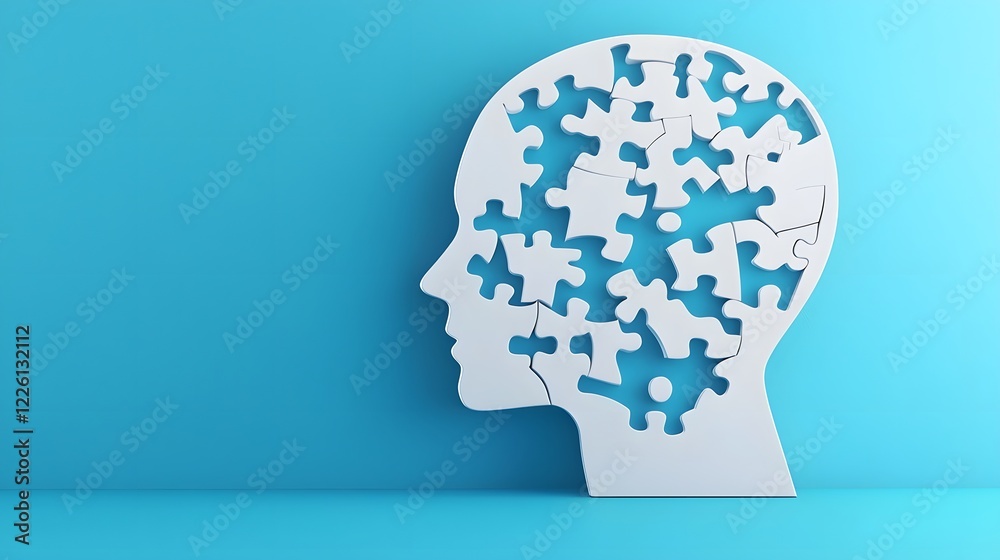 Aufkleber puzzle head a creative visual representation of personal growth cognitive challenges and mental well