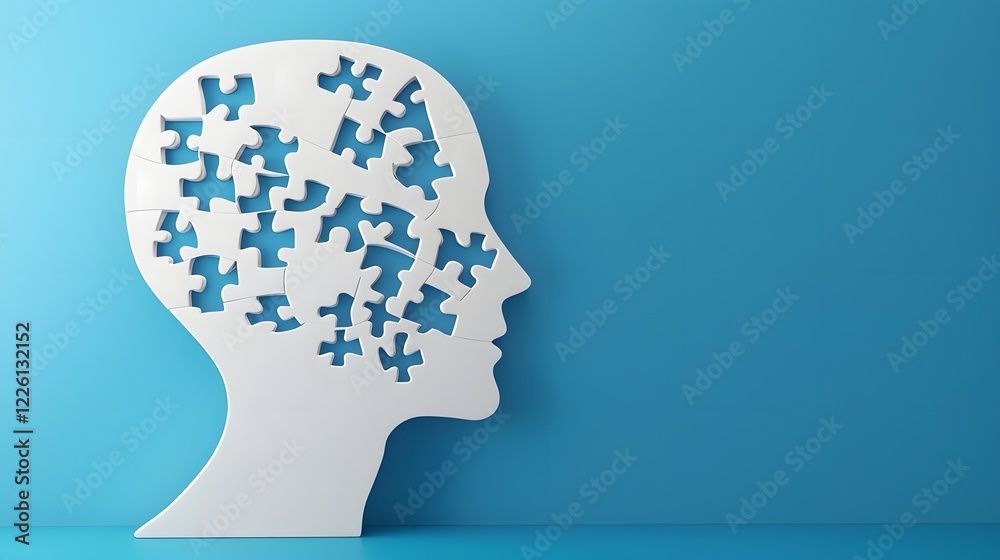 Aufkleber Fragmented Cognition A Conceptual Visual Representing the Challenges and Opportunities of Personal Growth Cognitive Development and Mental Wellbeing