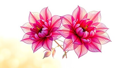 Fototapeta premium Ethereal Blooms Geometric Frames Summer Pattern - Vibrant AI Art