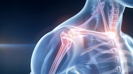 Anatomically Precise 3D Rendering of the Human Shoulder Joint Highlighting Areas of Pain or Injury Suitable for Medical Training Educational Materials and Healthcare Professionals