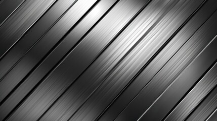 Obraz premium Abstract Metallic Texture: Diagonal Brushed Steel Stripes Background