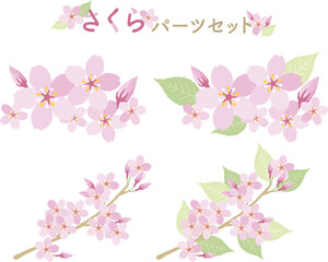 さくらパーツセット sakura cherry blossoms