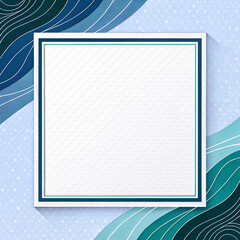 Modern Abstract Border Design with Paper Texture and Ocean Breeze Palette