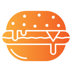 burger vector single icon with a glyph gradient style