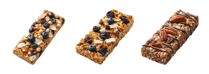 Healthy Snack Bars on Transparent Background