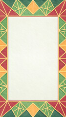 Geometric Border Pattern with Paper Texture and Autumn Harvest Palette