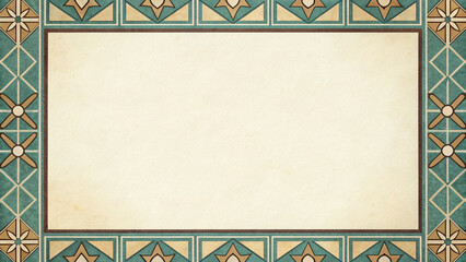 Geometric Border Pattern with Paper Texture and Earthy Elegance Palette
