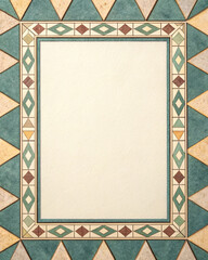 Geometric Border Pattern with Paper Texture and Earthy Elegance Palette