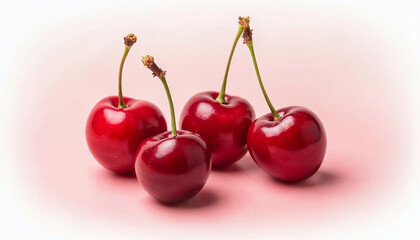 cherries on white