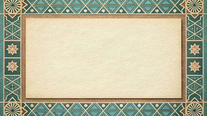 Geometric Border Pattern with Paper Texture and Earthy Elegance Palette