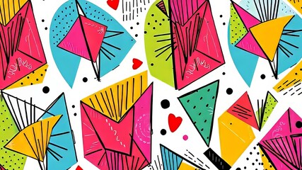 Obraz premium Vibrant Abstract Backgrounds - Hand Drawn & Painted Patterns