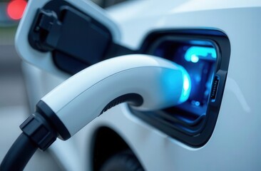 EV charging station for electric vehicles in concept of green energy and eco power.