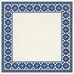 Geometric Border Pattern with Paper Texture and Midnight Sky Palette