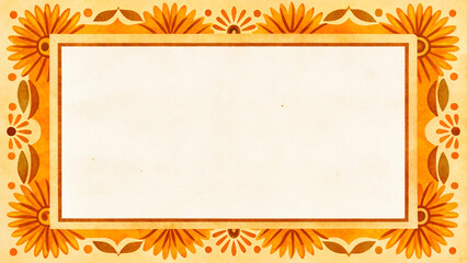 Geometric Border Pattern with Paper Texture and Sunset Glow Palette