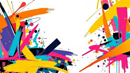 Vibrant Graffiti Abstract Background Pattern - AI Art