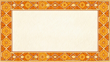 Geometric Border Pattern with Paper Texture and Sunset Glow Palette