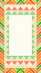 Geometric Border Pattern with Paper Texture and Fresh Summer Vibes Palette