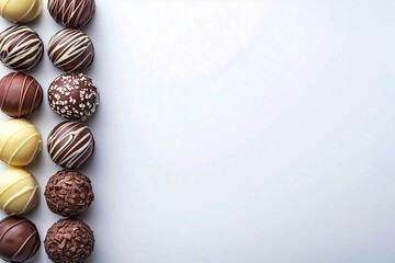 バレンタインのチョコレートと白背景