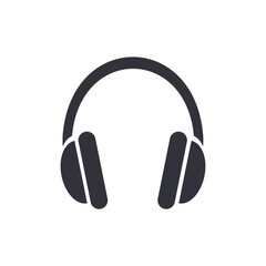 Headset solid icons, minimalist vector illustration ,simple transparent graphic element .Isolated on white background