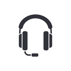 Headset solid icons, minimalist vector illustration ,simple transparent graphic element .Isolated on white background