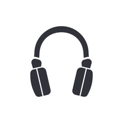 Headset solid icons, minimalist vector illustration ,simple transparent graphic element .Isolated on white background