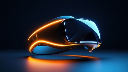 Futuristic VR Headset: Neon Glow in Virtual Reality