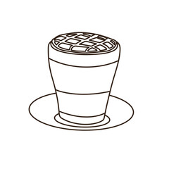 Caramel macchiato in a clear glass