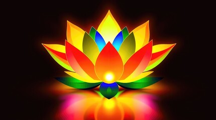A vibrant flower design features bright colors and glowing petals, perfect for celebrating Women's Day, Valentine's Day, birthdays, and other special occasions