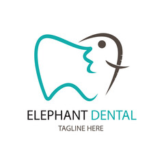 elephant dental logo design illustration