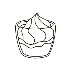 Espresso Con Panna from Italy. Thin line illustration.
