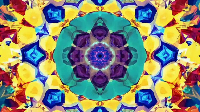 High definition looped kaleidoscopic visuals showcasing seamless dynamic patterns and motion graphics for an engaging abstract video backdrop