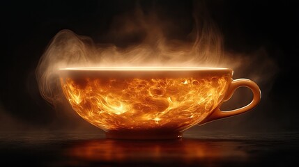 A steaming cup of coffee with a latte art design, symbolizing warmth and comfort. #LatteArt #Comfort #Warmth -