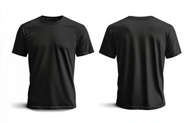 Naklejka premium Sleek and Simple: A Black T-Shirt Mockup Showcased on a Clean White Background