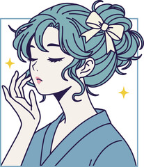 Beauty woman character for beauty products design art illustration