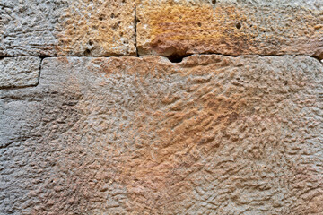 Sand Stone texture for background, Sandstone formed the main castle, Ancient architecture Sand Stone Castle in Buriram province, Thailand, Phanomrung Historical Park architectural site.