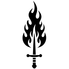 Fire sword silhouette