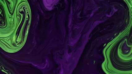 video of grunge style textured liquid movement in dark purple and green tones creating a unique abstract aesthetic - Powered by Adobe