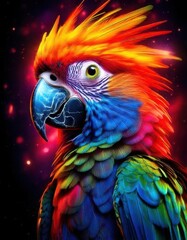 Obraz premium A colorful parrot with bright feathers and bright eyes