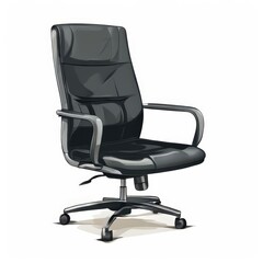 Fototapeta premium the AI Image Generator, Black Office Chair with Armrests on Casters