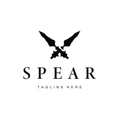 Old Spear Logo Vintage Retro Simple Business Brand Design Spear Arrow Illustration Template