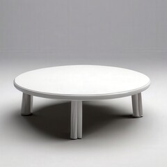 the AI Image Generator, Minimalistic Round White Table Design
