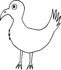 bird with curved beak side view